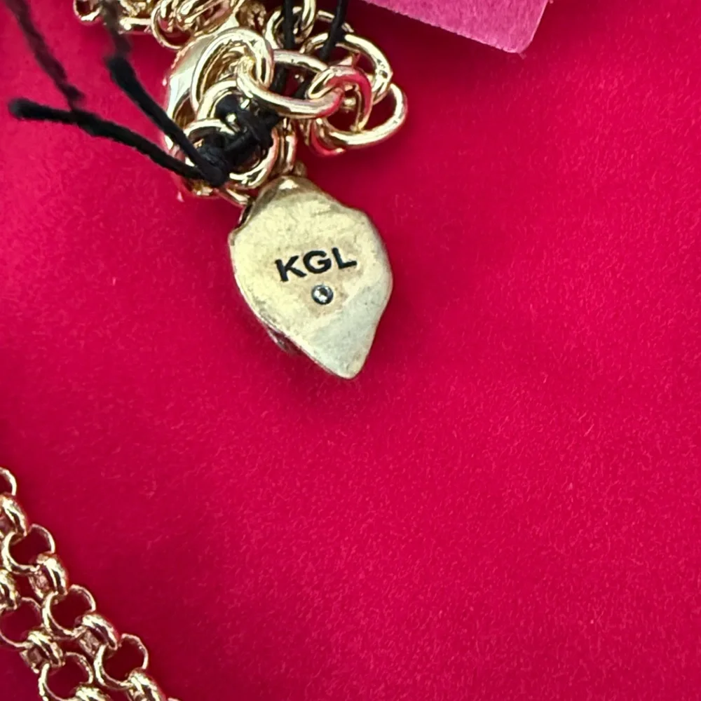 Kurt Geiger London Gold Sandstone Rainbow Crystals Pendant Necklace - Picture 5 of 8